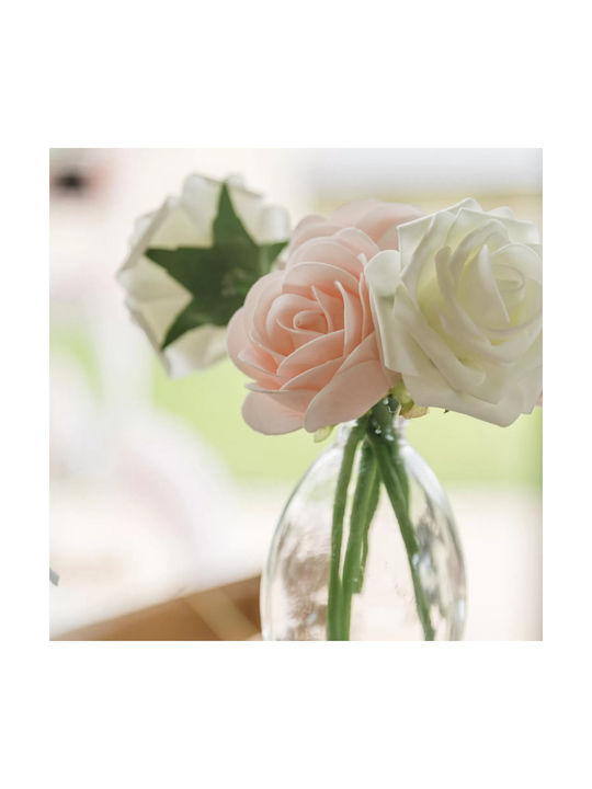 Beauty Home Μπουκέτο 3 Αφρώδη Τριαντάφυλλα Ροζ Ø7×26.5cm