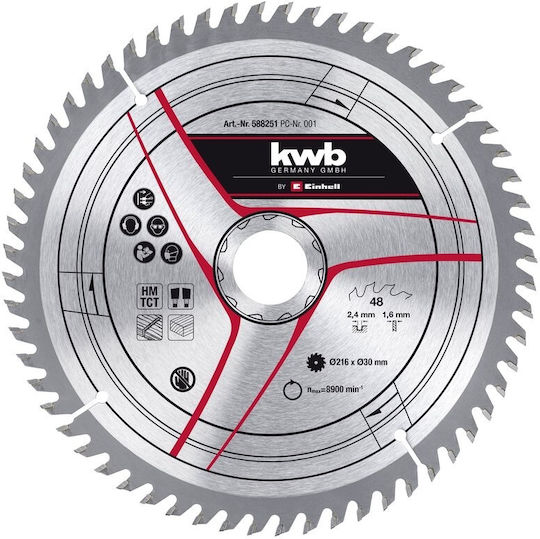 Einhell Disc de tăiere Lemn cu 60 Dinti 216mm