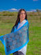 Kalfas Luxury Silk Women's Silk Scarf Blue