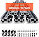Vevor 10 Pieces 47.2" 1200mm T Slot 2020 Anodized Aluminum Rail 2020oblxc10jw14u9001v0