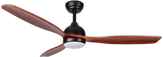 Primo PRCF-80668 Deckenventilator 132cm mit Leuchte Braun / Schwarz