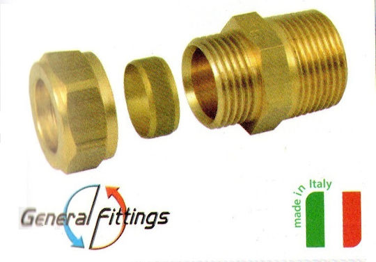 Mechanical Compression Fitting Copper F22x3/4'' Male Brass Italy
