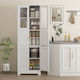 HomCom Cabinet de coloană pentru baie pardoseală M60xL30xH170.5cm Alb