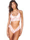 Comfort Дантелен Комплект Дамско Бельо Bralette с Boxer Pink
