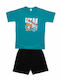 Nina Club Men's Summer Pajamas Set Petrol Blue