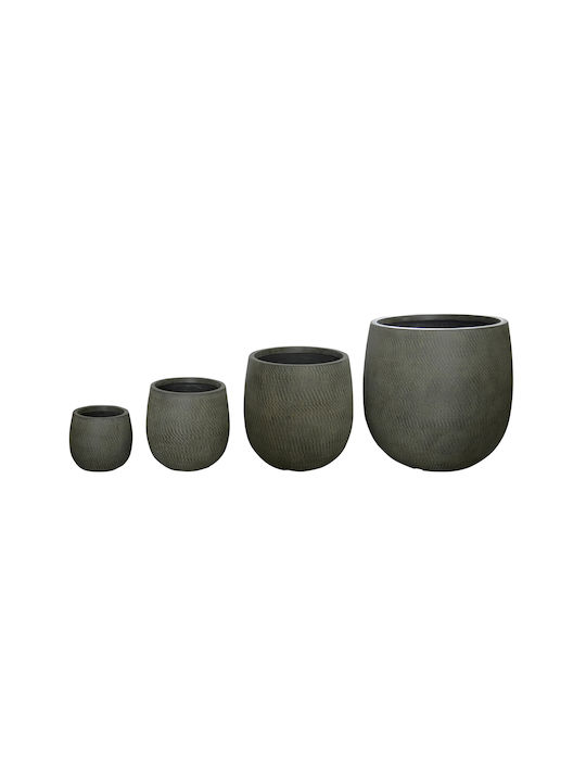 HomeMarkt Σετ 4 Γλάστρες Μεταλλικές Γκρίζοπράσινο HomeMarkt Σετ 4 Γλάστρες Μεταλλικές Γκρίζοπράσινο