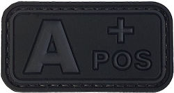 Blood Type Small Black-Grey PVC 3D Patch Blood Type A+