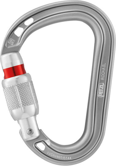 Petzl Karabiner Schraubverschluss Rocha Hellgrau Hellgrau