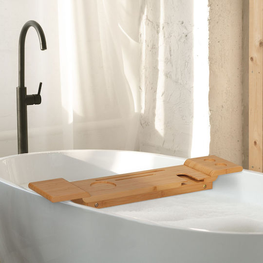 Natürlicher Bambus-Badewannenablage 7 Fächer 4 x 70 x 15,5 cm Braun