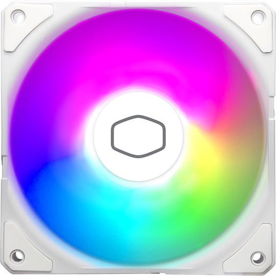CoolerMaster Sickleflow Edge 120 Case Fan 2500rpm 70.7cfm with ARGB Lighting and 3-Pin / 4-Pin PWM Connection White