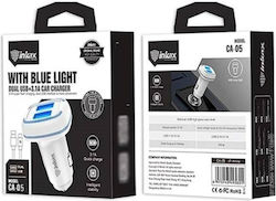 Inkax Car Charger with Ports 1xUSB-A 1xType-C Inkax Car Charger with Ports 1xUSB-A 1xType-C
