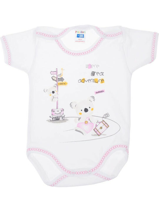Papillon Kids White-Pink Baby Bodysuit