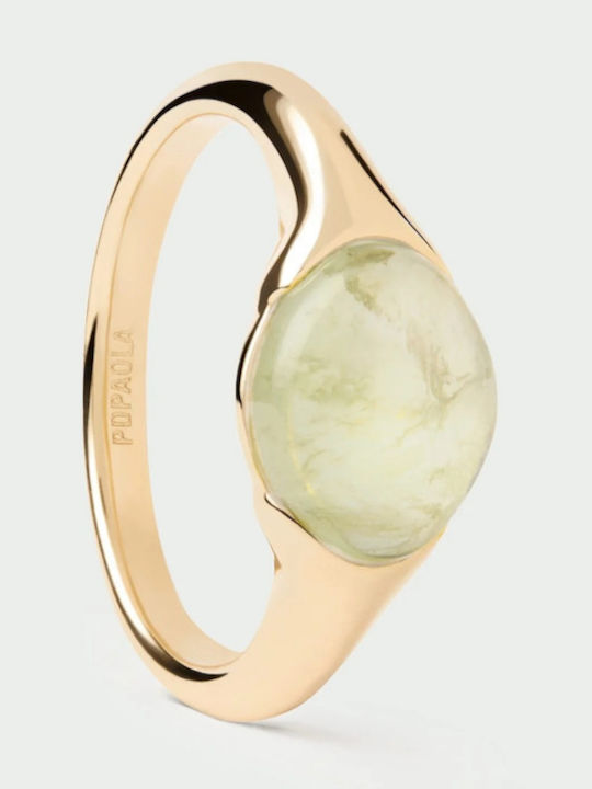 P D Paola Ring with Stones made of Silver Gold Plated