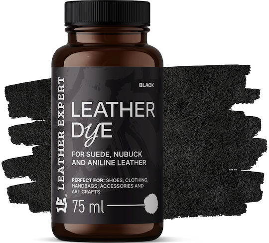 Vopsea pentru piele întoarsă, nubuc și anilină neagră 75ml Leather Expert Vopsea pentru piele Le-21-d75bl