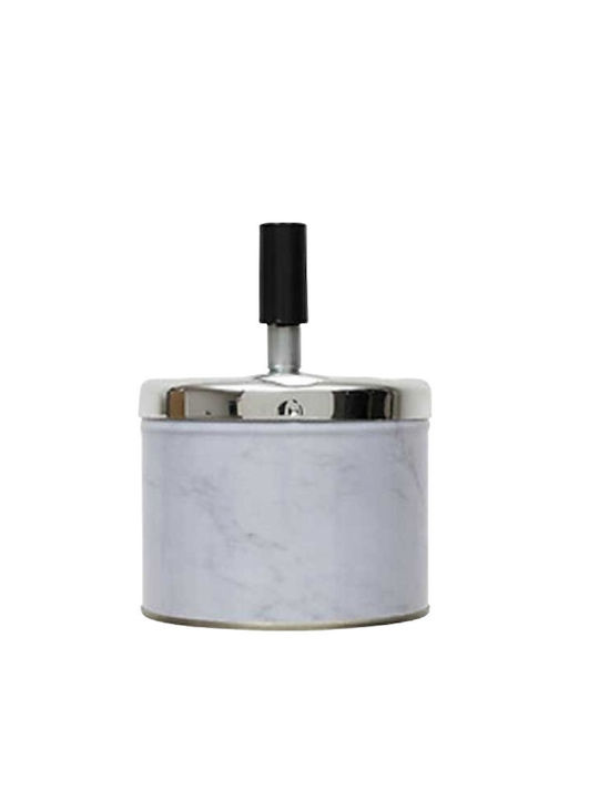 Metallaschenbecher Milan Push 9,5cm Marmor Atmosphera 141235b