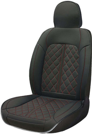 Swissdrive Car Seat Cover Vittorin Universal Black Red Stitching 1pc Vitored