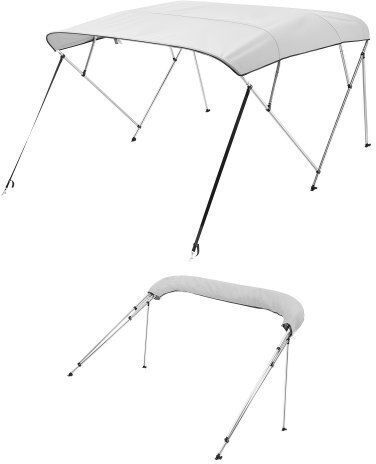Vevor Vevor 4-Bogen-Bimini-Bootsverdeck 96" L x 85"-90" B x 54" H Offen Grau