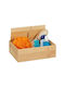Relaxdays Coș de Depozitare Bambus cu capac Maro 22x22x15cm 1buc