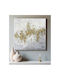 Inthebox Gold Trail Πινακας Διακοσμησης 100x100x4 Oil Acrylic Λευκο Γκρι Χρυσο Καμβας 030464