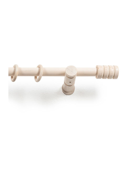 Κουρτινόξυλο Φ28mm Μονό 200cm Άκρα Grace Rome White 62204 200cm