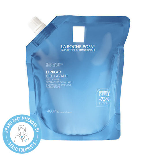La Roche Posay Lipikar Gel Lavant Refill Bubble Bath Gel with Niacinamide for Nourishing 400ml