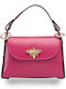Leder Damentasche Schultertasche Fuchsie