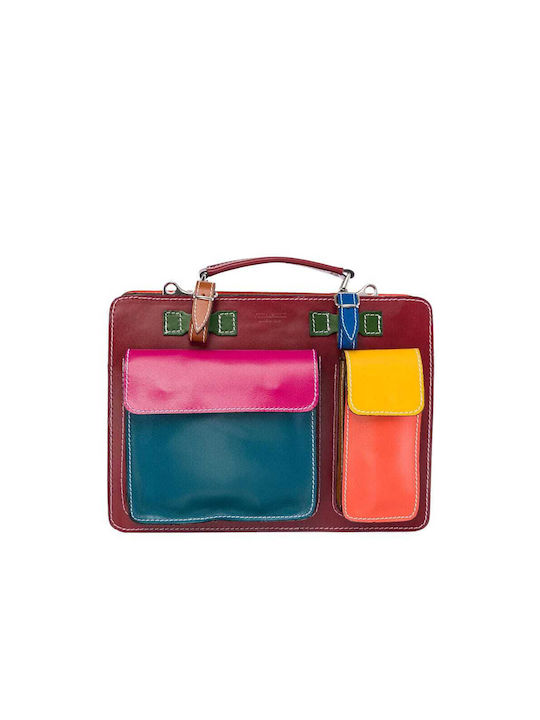Leder Damentasche Handtasche Burgundisch