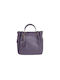 Leder Damentasche Schultertasche Lila