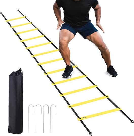Ohuhu Trainingsset Agility-Leiter 12 Sprossen 6 m Länge Tragetasche