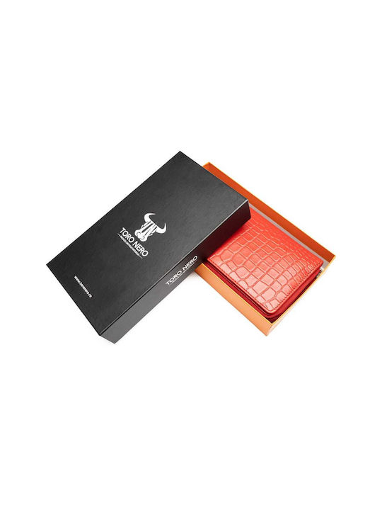 Δερμάτινο Γυναικείο Πορτοφόλι Καρτών με RFID Κόκκινο