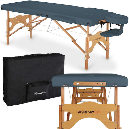 Habys Aura Matt Touch K102 Wooden Portable Blue Massage and Physiotherapy Bed 184x64cm