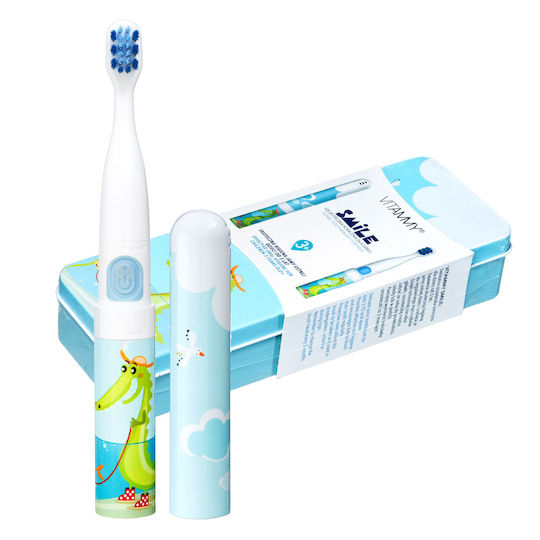 Vitammy Smile Children's Electric Toothbrush with Chronograph for 3+ Years Crocodile with Travel Case