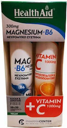 Health Aid Magnesium + B6 & Vit C 1000mg 2 x 20 ефервесцентни таблетки Health Aid Magnesium + B6 & Vit C 1000mg 2 x 20 ефервесцентни таблетки
