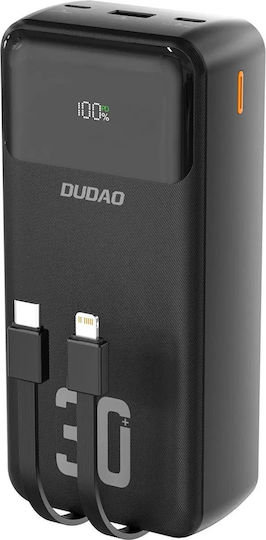 Dudao K15Max Power Bank 30000mAh 22.5W με Θύρα USB-A και Θύρα USB-C Power Delivery / Quick Charge Μαύρο