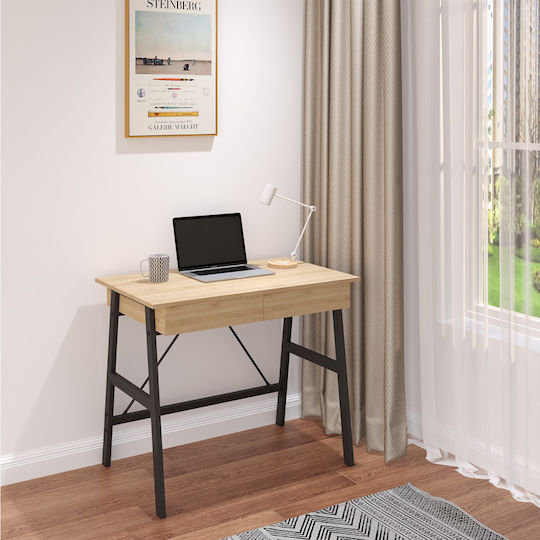 Professional Desk Lione 90x50x75cm Oak-black Metal Professional Desk Lione 90x50x75cm Oak-black Metal