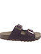 Leder Flache Sandalen für Damen Anatomisch in Lila Farbe