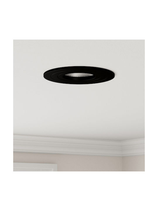 vidaXL Round Metallic Ceiling Spot with Built-in LED and Warm White Light Black 91x91cm 6pcs
