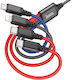 Hoco Braided USB to Type-C / Lightning / micro USB Cable 2A Μαύρο 1m (111445)