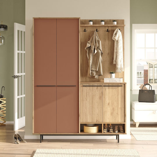 Mobilier de Intrare Oak-terracotta 147.4x35.5x195.6cm