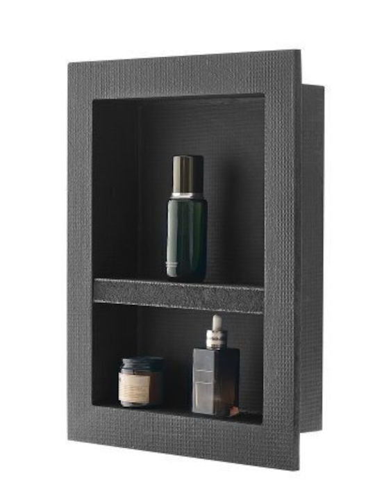 Vevor Wall Mounted Bathroom Shelf Plastic 40.6x50.8x10.2cm Black