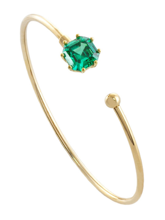 Oxette Women's Bracelet Handcuffs made of Silver Gold Plated with Zircon