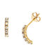 Senza Earrings Hoops made of Silver Gold Plated with Stones