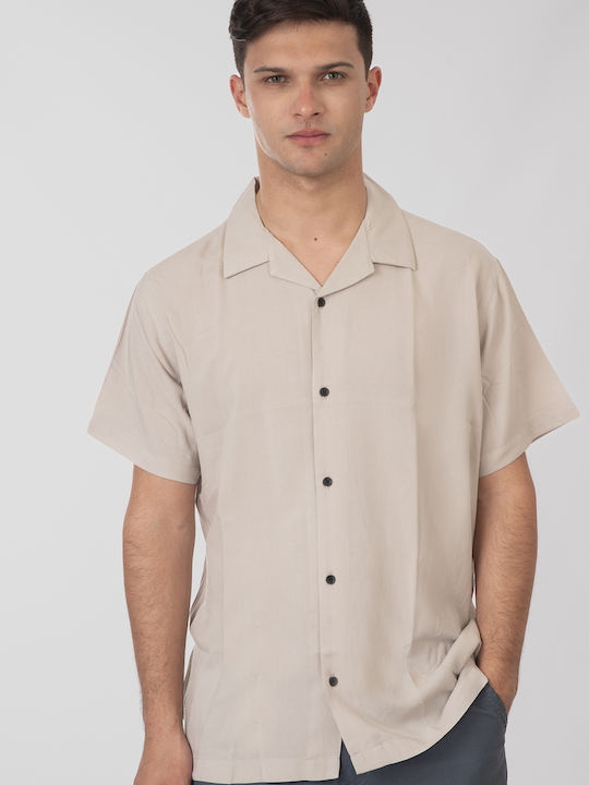 Rebase Kurzärmlig Baumwolle Hemd Beige