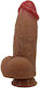 Pretty Love Achille Glass Dildo with Balls and Suction Cup Brown 22cm