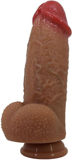 Pretty Love Achille Glass Dildo with Balls and Suction Cup Brown 22cm