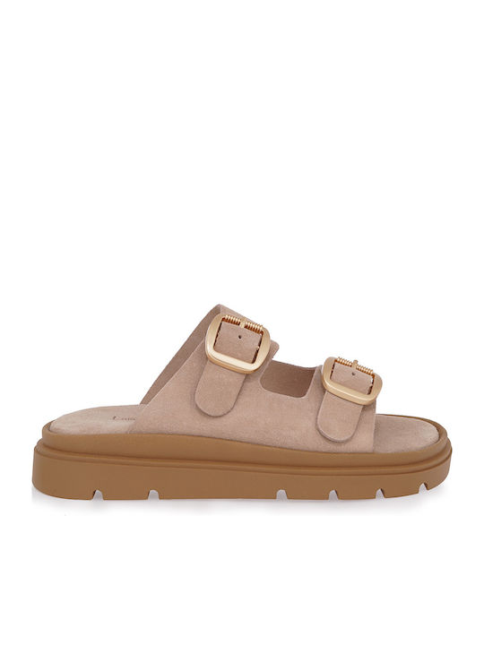 Sandale Casual Damă Flatforme Bej
