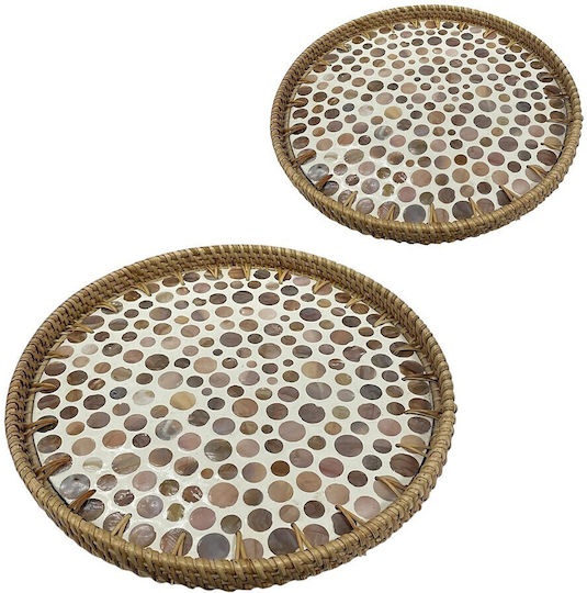 Round Rattan Tray Set of 2 30/35cm