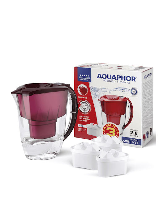 Aquaphor Ανταλλακτικό Φίλτρο Νερού για Κανάτα από Ενεργό Άνθρακα Amethyst Cherry 3τμχ