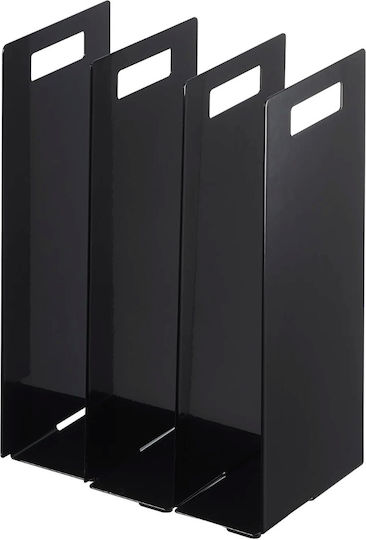 Yamazaki Organizers Πετσέτες Μπάνιου Μεταλλικά Μαύρα Σετ 2 Τμχ Tower 14,5x14,5x30