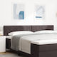 vidaXL Stoff Kopfstütze für Betten Dunkelbraun 200x78cm